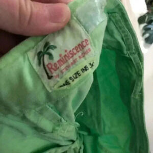 Reminiscence  By Stewart Richer Lime Green Drawstring Pant with Cargo Ankles